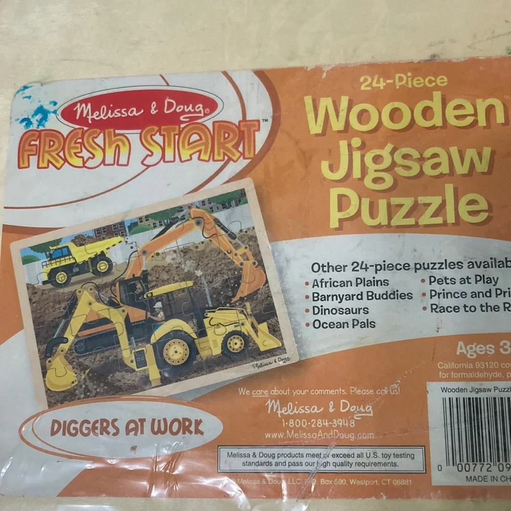 Melissa & Doug - TRACTORS WOODEN JIGSAW TRAY PUZZLE